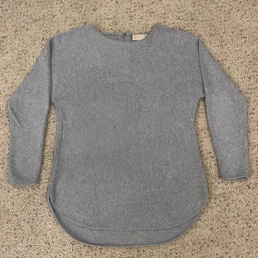 Michael Kors Grey Tunic Sweater, Size Large